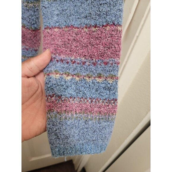 Erika Multicolor Striped Button-Up Pullover Turtles Neck Sweater Size s - Picture 10 of 10